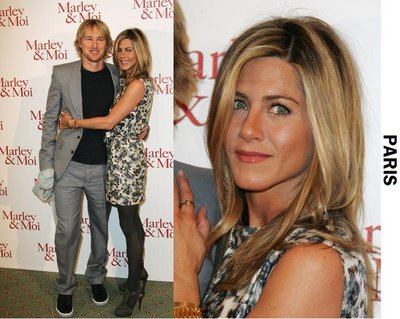 Jennifer Aniston Owen Wilson Marley and Me Paris Jennifer Aniston and Owen Wilson Marley and Me Paris