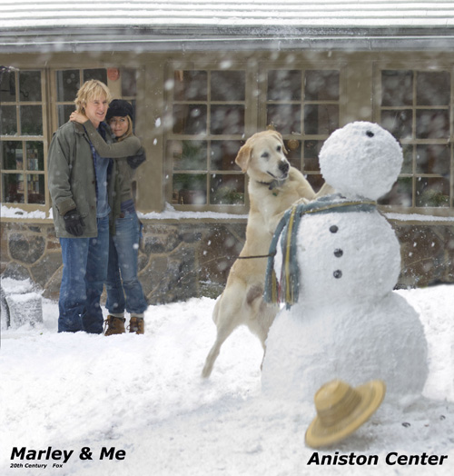 Jennifer Aniston - Owen Wilson in Marley & Me Jennifer Aniston - Marley & Me - still photo of Marley wrecking a snowman