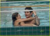 Jennifer Aniston and John Mayer in pool